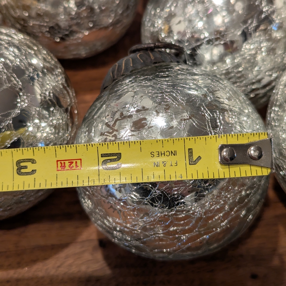 Vintage Lot of 9 Kugel Crackle Heavy Glass German Christmas‎ Tree Ornaments - Picture 5 of 8